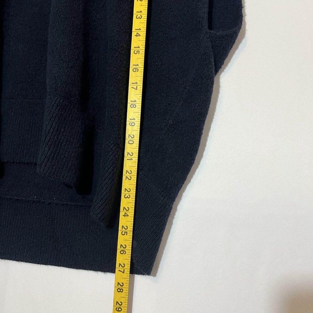 Lululemon Women 6 Brushed Cotton Merino Wool Blend Sweater Navy Blue Turtleneck - Picture 9 of 12